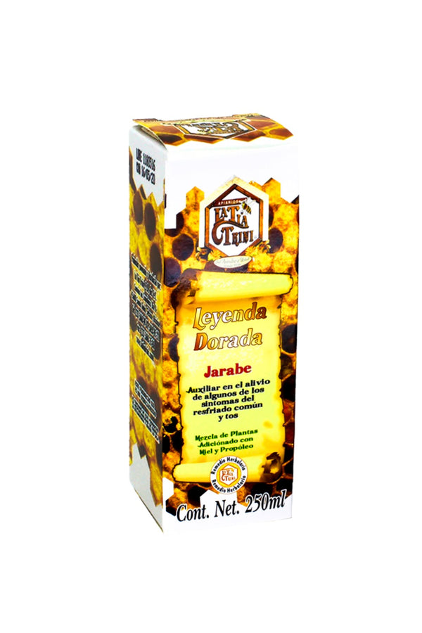 JARABE LEYENDA DORADA 250 ML mezcla de plantas adic. Con miel y propoleo.