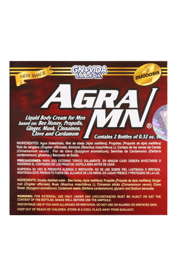 AMP. FCO. AGRAMN CREMA CORPORAL C/2 FRASCOS DE 9 GR C/U. MIEL DE ABEJA, POPÓLEO, JENGIBRE, ALMIZCLE, CANELA, CLAVO Y CARDAMOMO.