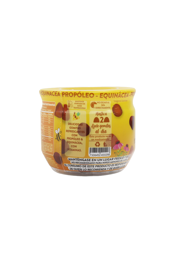 AJOLO-GOMITAS CON PROPOLEO, EQUINÁCEA Y VITAMINAS C, A Y D3 CON 148 GR. NUEVA PRESENTACIÓN.
