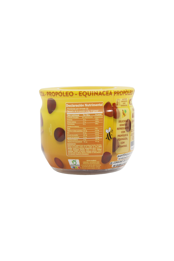 AJOLO-GOMITAS CON PROPOLEO, EQUINÁCEA Y VITAMINAS C, A Y D3 CON 148 GR. NUEVA PRESENTACIÓN.