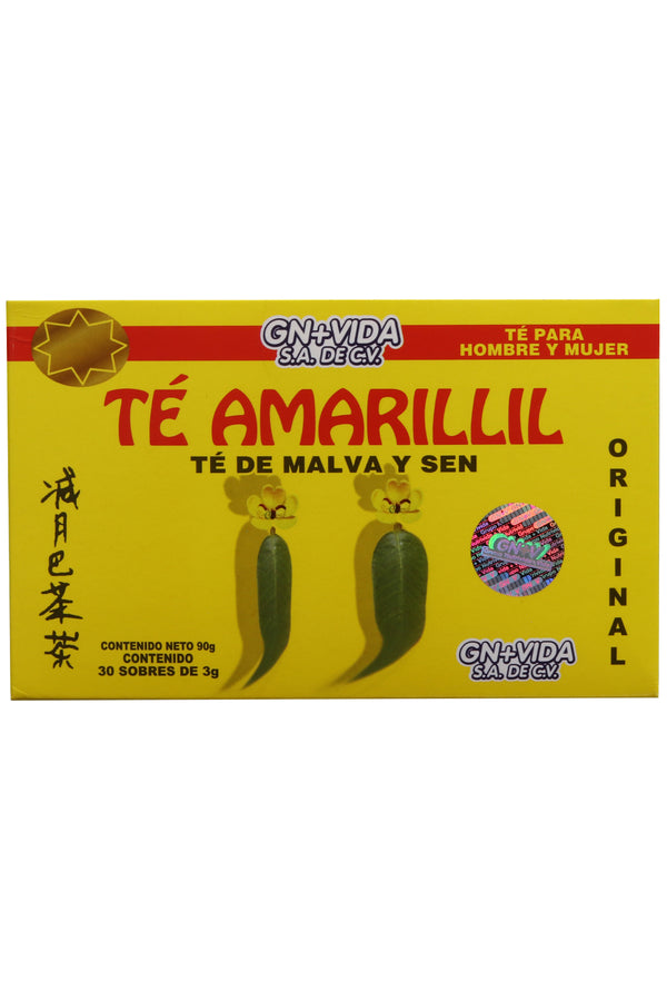 TÉ AMARILLIL C/30 SOBRES DE 3GR C/U. TÉ DE MALVA Y SEN, EL ORIGINAL. TÉ PARA HOMBRE Y MUJER. CERTIFICADO DE CALIDAD HARPC.
