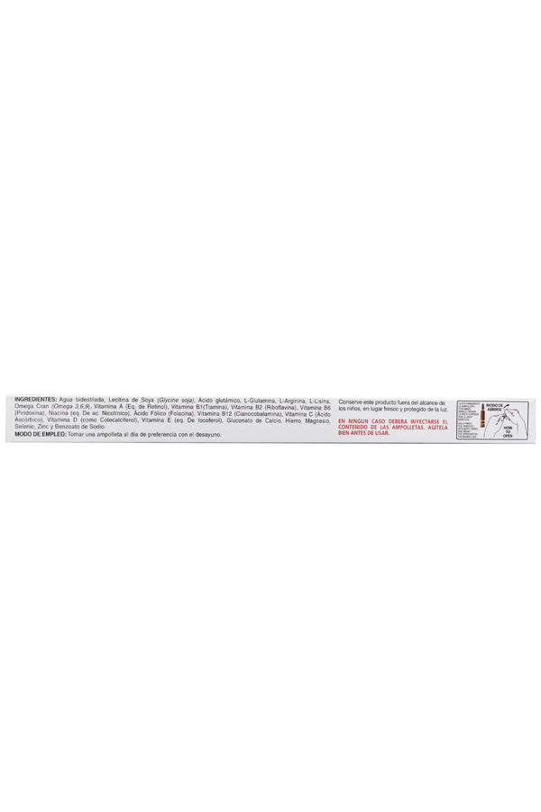 AMP. ACIDO GLUTAMICO SOLUCIÓN INGERIBLE C/ 10 AMP. DE 10 ML C/U ACIDO FÓLICO Y TIAMINA, ADICIONADO CON VITAMINAS, MINERALES Y AMIINOÁCIDOS.