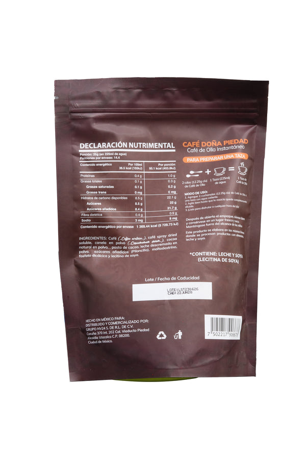 CAFÉ DE OLLA INSTANTANEO DOÑA PIEDAD 360 GR