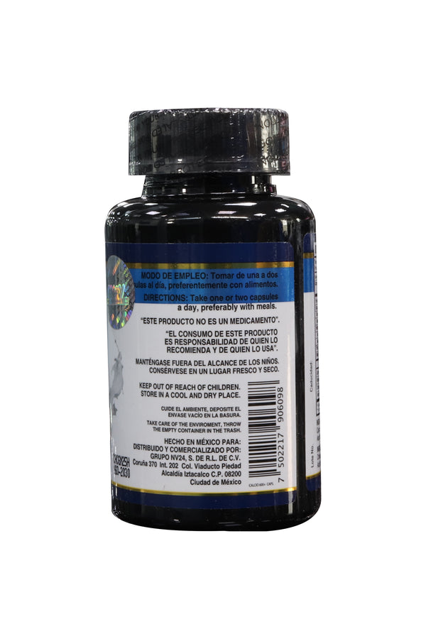 CAPS. CALCIO 600 + VITAMINA D3 ,CITRATO DE MAGNESIO Y VITAMINA C, C/60 DE 750MG C/U. GODVIT.