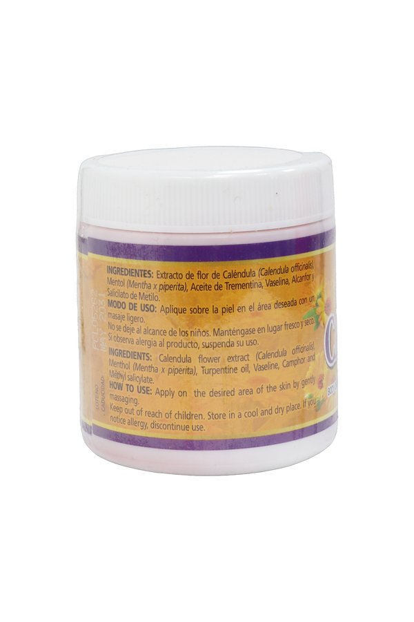 POMADA CORPORAL CON FORMULACIÓN HERBAL TRADICIONAL CALÉNDULA C/ 125 GR. CALENDULA BODY OINTMENT WITH TRADITIONAL HERBAL FORMULATION.