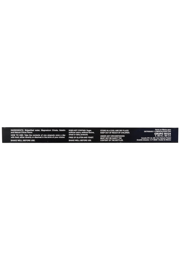 AMP. CITRATO DE MAGNESIO SOLUCIÓN INGERIBLE C/10 AMP. DE 10 ML C/U. SABOR CITRUS