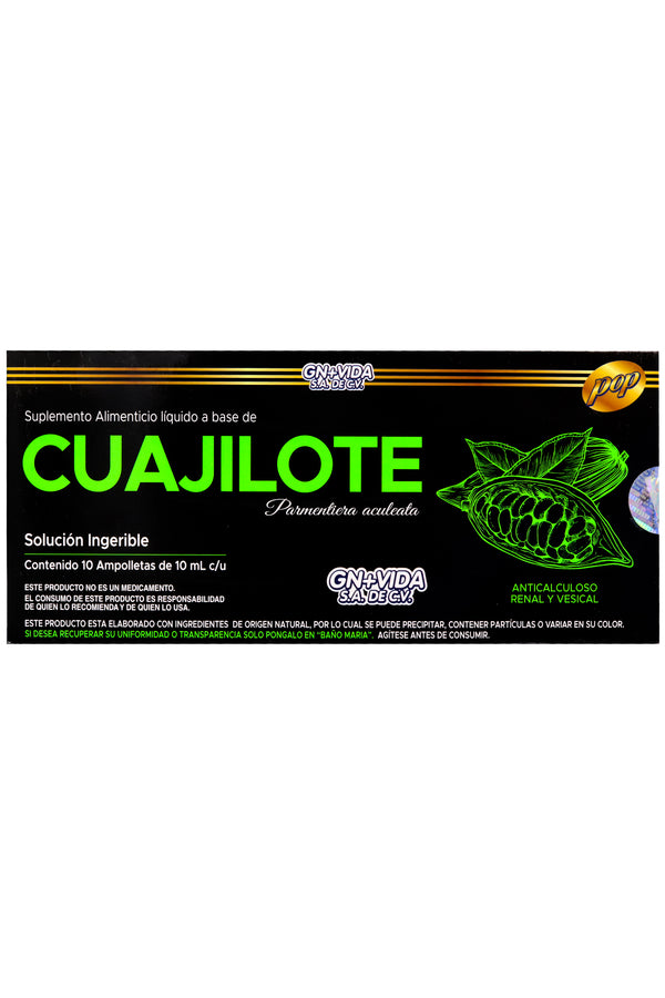 AMP. CUAJILOTE SOLUCIÓN INGERIBLE C/10 AMP. DE 10 ML C/U. PARMENTIERA ACULEATA.