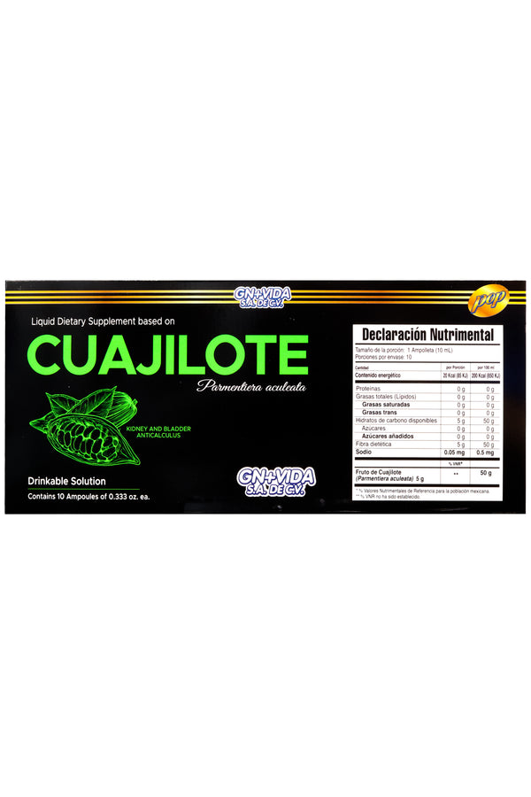 AMP. CUAJILOTE SOLUCIÓN INGERIBLE C/10 AMP. DE 10 ML C/U. PARMENTIERA ACULEATA.
