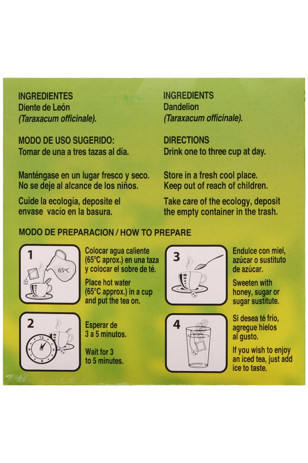 TÉ DE DIENTE DE LEÓN C/30 SOBRES DE 3GR C/U. CERTIFICADO DE CALIDAD HARPC.