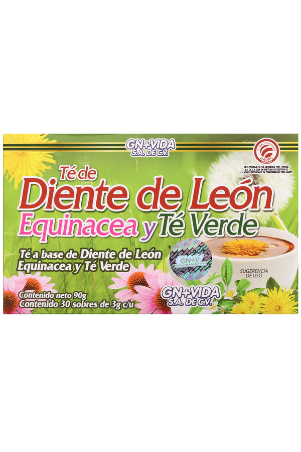 TÉ DE DIENTE DE LEÓN, EQUINACEA Y TÉ VERDE /30 SOBRES 3GR C/U. CERTIFICADO DE CALIDAD HARPC.
