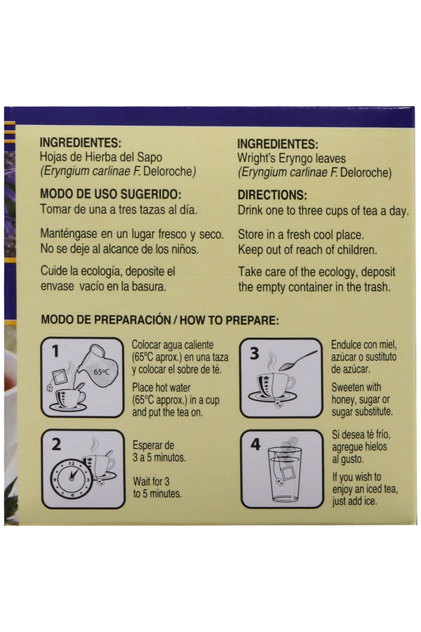 TÉ HIERBA DEL SAPO C/30 SOBRES DE 3GR C/U. CERTIFICADO DE CALIDAD HARPC.