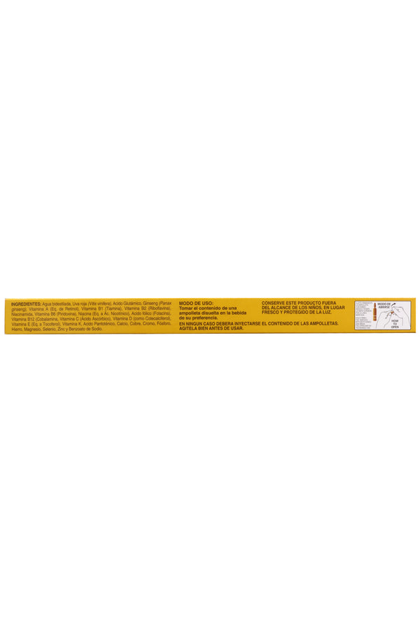AMP. HITAL H3 SOLUCIÓN INGERIBLE C/10 AMP. DE 10 ML C/U. A BASE DE VITAMINA B1, B2, B3, B6, B12, VITAMINA C, VITAMINA D, VITAMINA E, VITAMINA K, ÁCIDO FÓLICO, UVA ROJA, MINERALES Y AMINOÁCIDOS.
