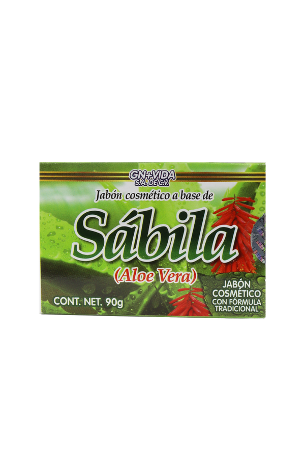 JABÓN COSMÉTICO A BASE DE SÁBILA (ALOE VERA) C/ 90 GR. JABÓN COSMÉTICO CON FÓRMULA TRADICIONAL.