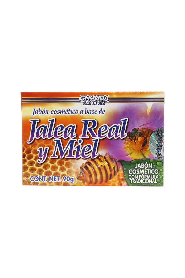 JABÓN COSMÉTICO A BASE DE JALEA REAL Y MIEL C/ 90 GR. JABÓN COSMÉTICO CON FÓRMULA TRADICIONAL.