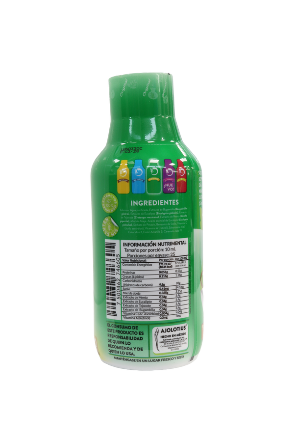 JARABE AJOLOTIUS CON MIEL C/250 ML. EL ORIGINAL. MEZCLA HERBAL & VITAMINAS C Y A.