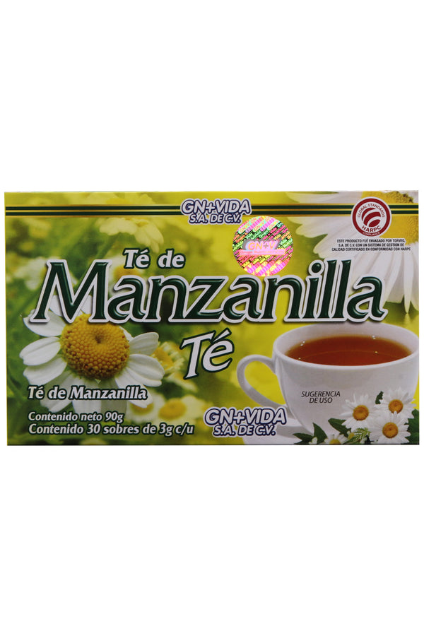 TÉ MANZANILLA C/30 SOBRES DE 3GR C/U. CERTIFICADO DE CALIDAD HARPC.