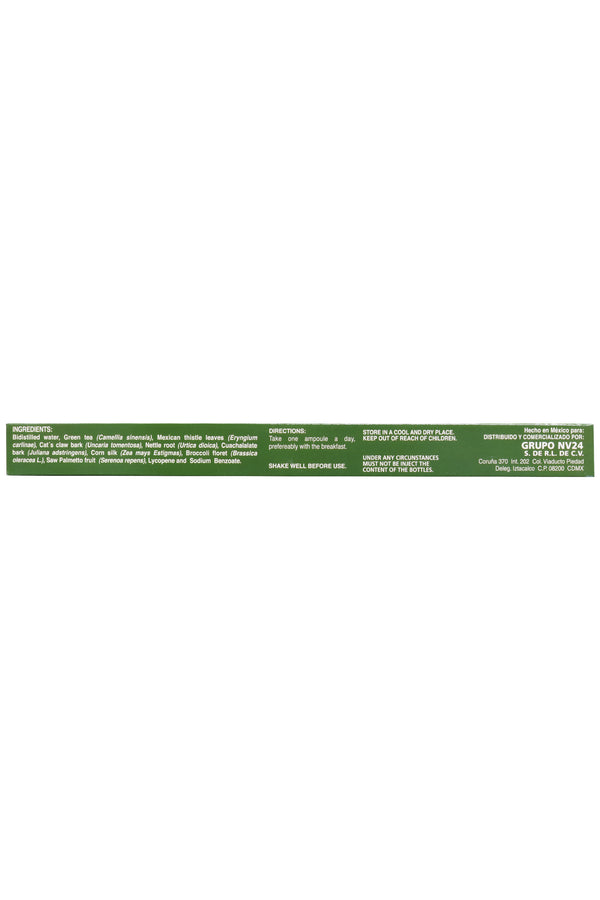 AMP. PROSTSAN CON SAW PALMETTO SOLUCIÓN INGERIBLE C/10 AMP. DE 10 ML C/U. A BASE DE SAW PALMETTO, HIERBA DEL SAPO, UÑA DE GATO, ORTIGA, CUACHALALATE, CABELLOS DE ELOTE, BRÓCOLI, TÉ VERDE Y LICOPENO.