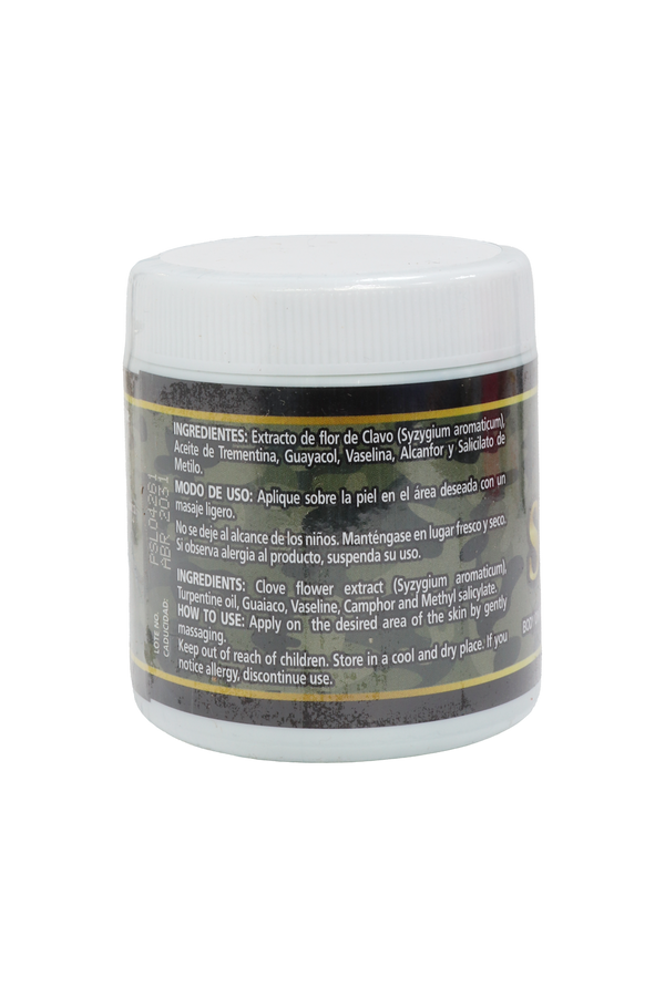 POMADA CORPORAL CON FORMULACIÓN HERBAL TRADICIONAL SOLDADO C/ 125 GR. SOLDIER OINTMENT WITH TRADITIONAL HERBAL FORMULATION.