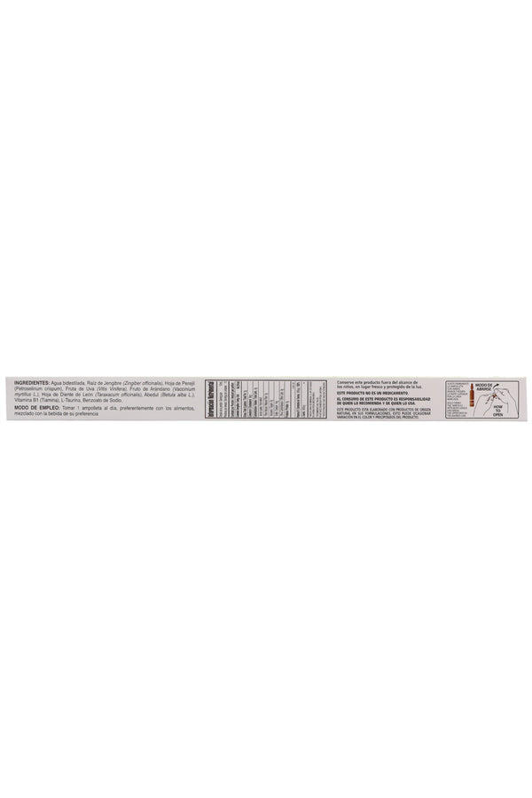 AMP. TIANEBRO SOLUCIÓN INGERIBLE C/10 AMP. DE 10 ML. JENGIBRE, PEREJIL, UVA, ARÁNDANO,DIENTE DE LEÓN Y ABEDUL, ADICIONADO CON TIAMINA Y TAURINA.