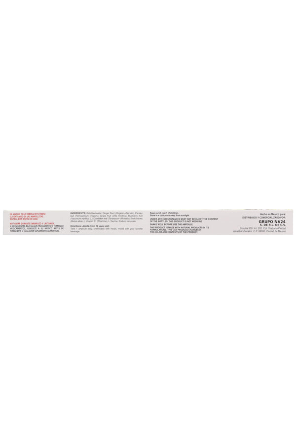 AMP. TIANEBRO SOLUCIÓN INGERIBLE C/10 AMP. DE 10 ML. JENGIBRE, PEREJIL, UVA, ARÁNDANO,DIENTE DE LEÓN Y ABEDUL, ADICIONADO CON TIAMINA Y TAURINA.