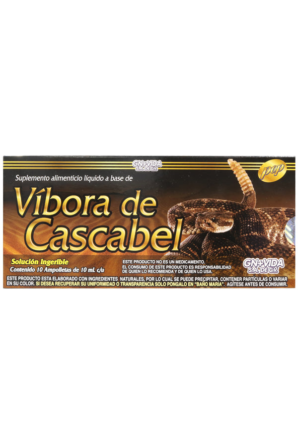 AMP. VÍBORA DE CASCABEL SOLUCIÓN INGERIBLE C/10 AMP. DE 10 ML. C/U