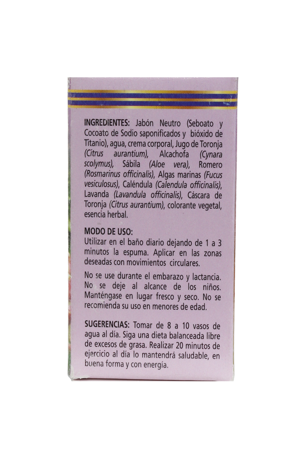 JABÓN CORPORAL CON ALCACHOFA, CALENDULA, ROMERO , TORONJA, ALGAS MARINAS Y SABILA C/150 GR.