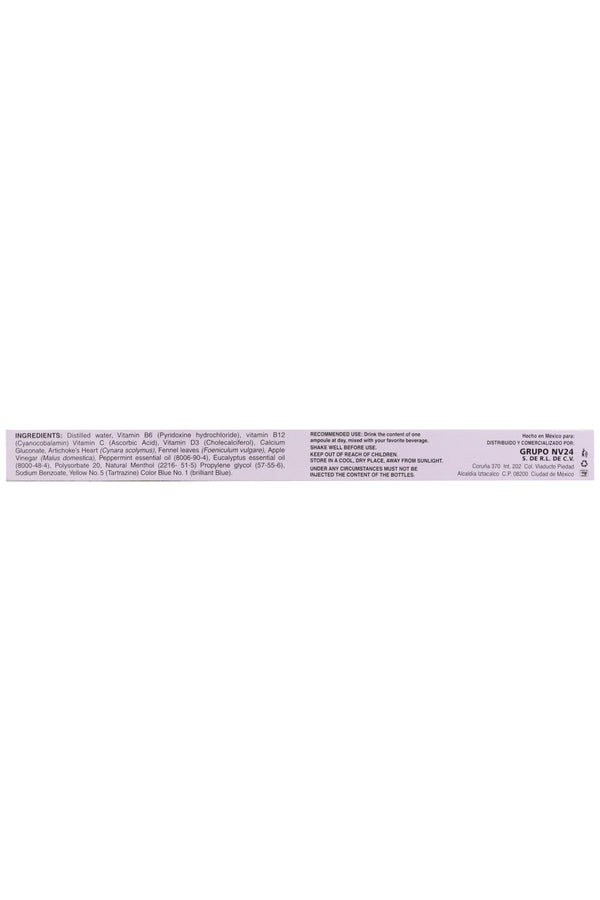 AMP. CORAZÓN DE ALCACHOFA SOLUCIÓN INGERIBLE C/10 AMP. DE 10 ML C/U. CORAZÓN DE ALCACHOFA, HOJAS DE HINOJO, VINAGRE DE MANZANA, VITAMINAS Y MINERALES. AHORA CON BROMELINA Y GUARANA