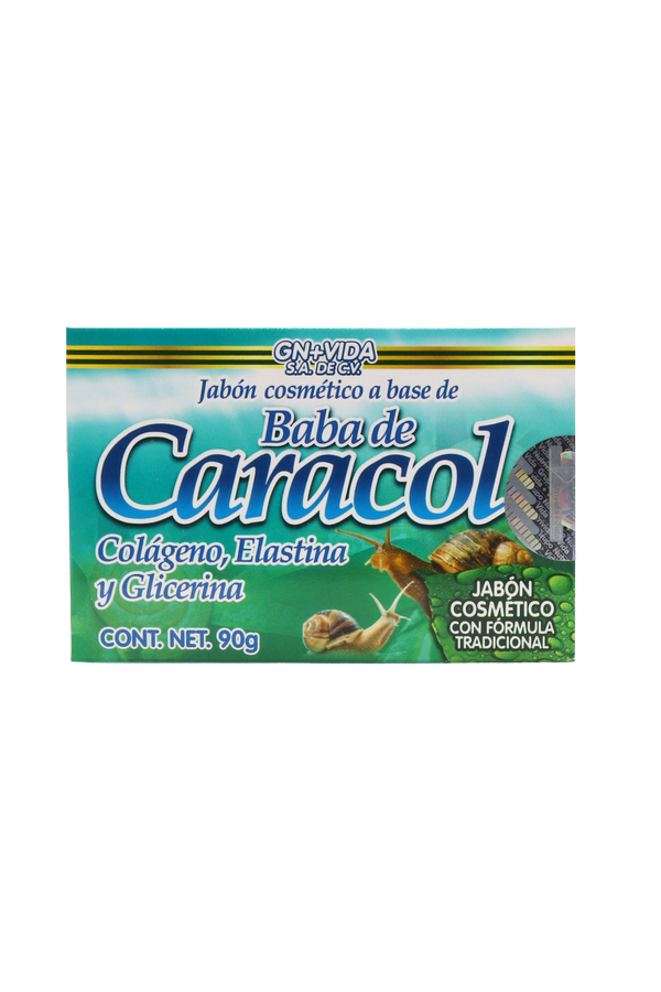 JABÓN CÓSMETICO A BASE DE DE BABA DE CARACOL, CÓLAGENO, ELASTINA Y GLICERINA C/90 GR. JABÓN COSMÉTICO CON FORMULA TRADICIONAL.