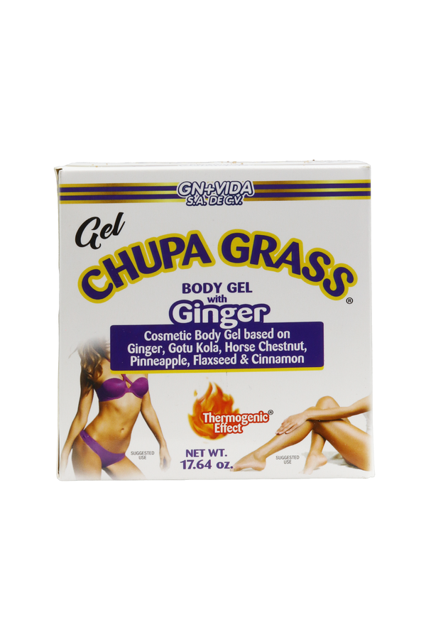 GEL CORPORAL CHUPAGRASS CON JENGIBRE 500 GRS. A BASE DE JENGIBRE, CENTELLA ASIÁTICA, CASTAÑO DE INDIAS, PIÑA, LINAZA Y CANELA.