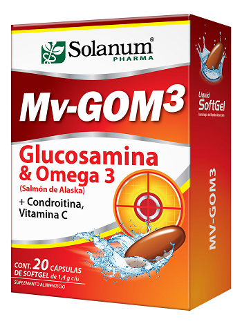CAPS. MV-GOM3 GLUCOSAMINA Y OMEGA 3 C/20