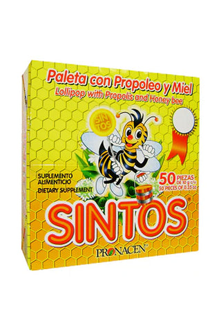 BOLSA PALETA SIN TOS C/PROP.Y MIEL 10GR.  50 PZAS.