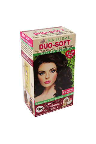 TINTE DUO SOFT AHORA SIN AMONIACO #C3 CASTAÑO OSCURO 60GR.*