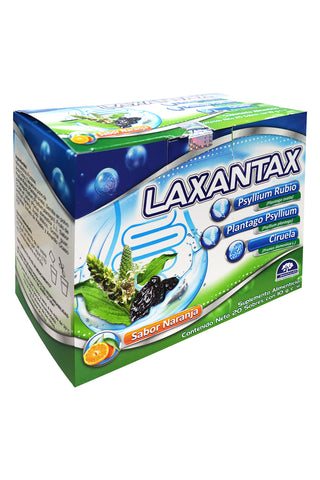 POLVO LAXANTAX C/20 SOBRES DE 10 GR* psyllium rubio, plantago psyllium y ciruela sabor naranja 1x18