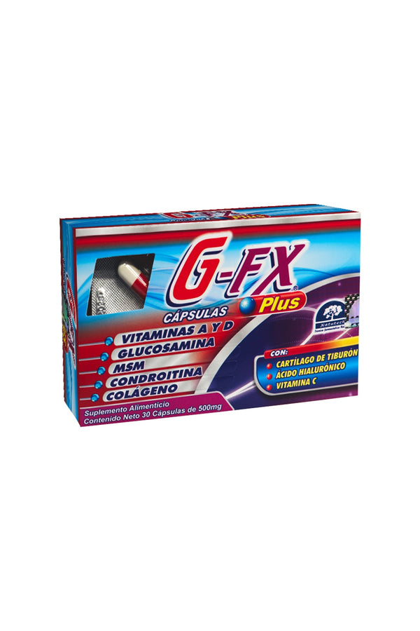 CAPS. G-FX PLUS C/30 * 1X102 con vit a y d, glucosamina, msm, condroitina, colageno, cartilago de tiburon, acido hialuronico y vit c