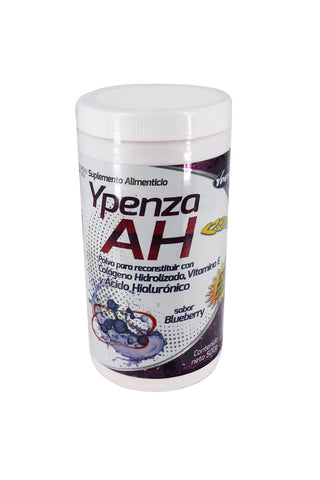 POLVO YPENZA AH BEBIDA SABOR BLUEBERRY 500 GR* colageno hidrolizado,vitamina e y acido hialuronico 1X24