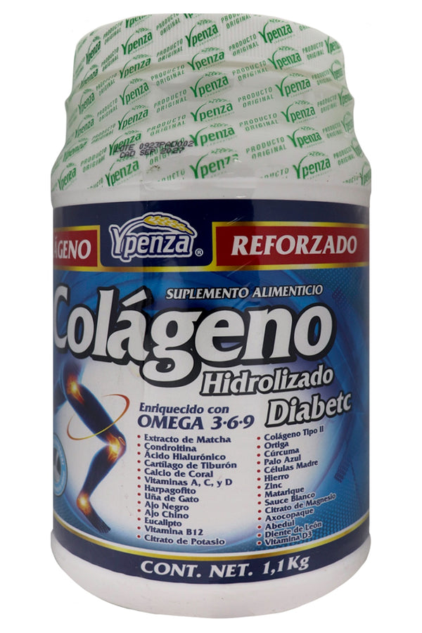 POLVO COLAGENO HIDROLIZADO  DIABETEC  NATURAL. 1.100KG* Colageno Reforzado Enriquecido con Omega 3-6-9 1x24