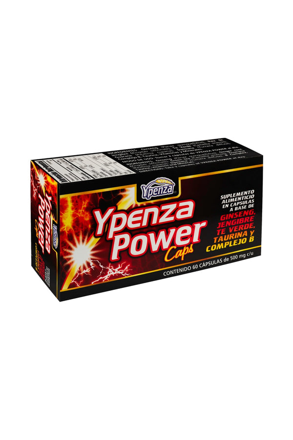 CAPS. YPENZA POWER CAPS C/60 500MG 1X120*  a base de Ginseng, Jengibre, Te Verde, Taurina y Complejo B