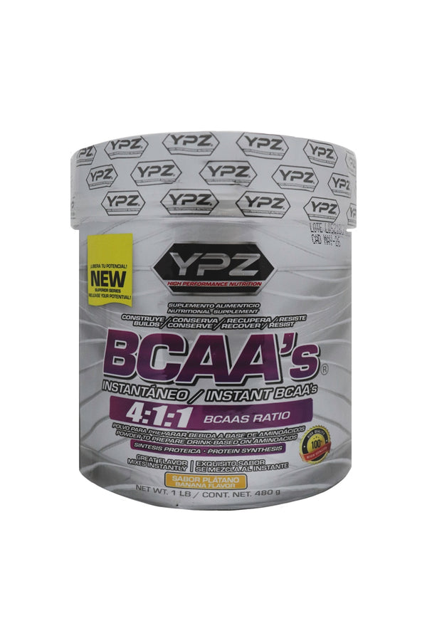 POLVO BCAA´S  411 Polvo para preparar bebida a Base de Aminoacidos 480 gr. Sabor Platano  1X28