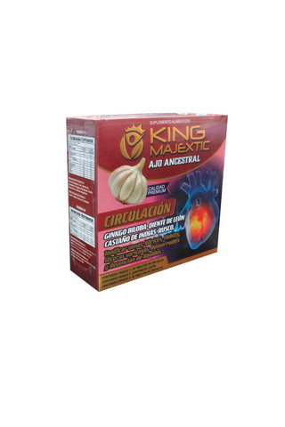 KING MAJEXTIC CIRCULACION, Tonifica Venas, Varices, Flebitis, Ulceras varicosas, Hemorrodides, Retencion de Liquidos. 1x48* 1-30 TBS 500MG, F2-120 ML F-3 30 TBS