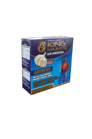 KING MAJEXTIC ARTRITIS, Dolores Musculares, Calambres, Artritis Reumatoide, Inflamacion en Articulaciones y Acido Urico.  1x48*   F1-30 TBS  500MG, F2-120 ML F