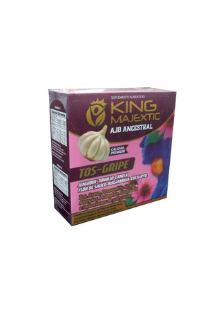 KING MAJEXTIC TOS-GRIPE,  Asma, Tos , Bronquitis, Gripa, Alergias, Pulmonia, Resfriado, Infecciones de Garganta.  1x48* F1-30 TBS  500MG, F2-120 ML F3-30 TBS