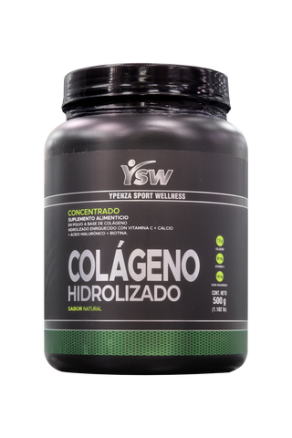 POLVO YSW COLÁGENO HIDROLIZADO SABOR NATURAL C/ 500 GR. ENRIQUECIDO CON VITAMINA C+ CALCIO+ ÁCIDO HIALURÓNICO+ BIOTINA.