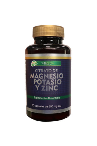 CAPS. CITRATO DE MAGNESIO  POTASIO Y ZINC C/60 500 MG * 1X100