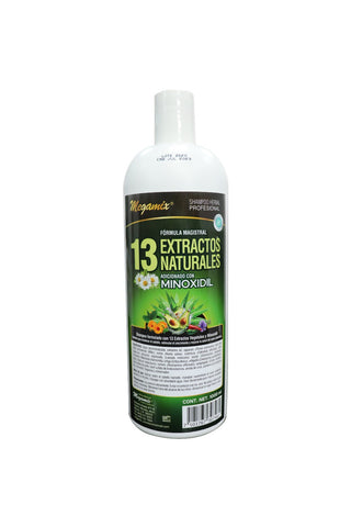 SHAMPOO HERBAL PROFESIONAL FÓRMULA MAGISTRAL 13 EXTRACTOS NATURALES ADICIONADO CON MINOXIDIL C/1000 ML
