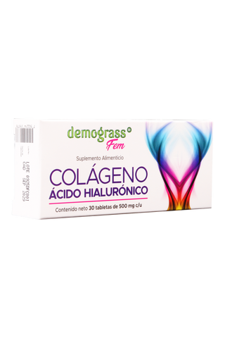 TBS. DEMOGRASS FEM C/30 DE 500 MG C/U. A BASE DE COLÁGENO Y ÁCIDO HIALURÓNICO.