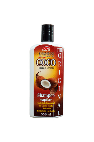 SHAMPOO CON EXTRACTO DE COCO, SÁVILA Y VERBENA 550 ML.