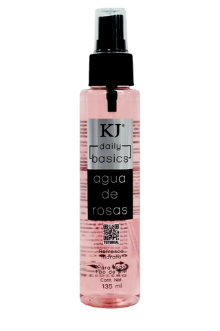 AGUA DE ROSAS 135 ML KJ BASICS refresca, hidrata para todo tipo de piel