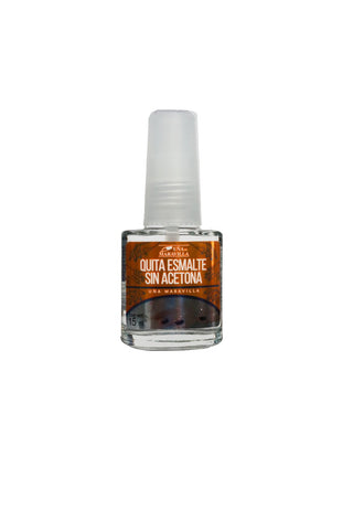 BARNIZ QUITA ESMALTE SIN ACETONA  15 ML* 1x24 Remueve  y disuelve el esmalte de forma mas suave.