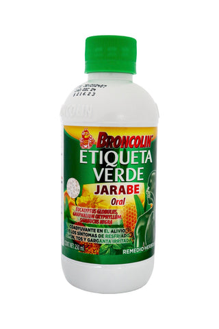 JARABE BRONCOLIN ETIQUETA VERDE C/PROPOLEO 250 ML. Miel de abeja y extractos de plantas 1x24 (cero)