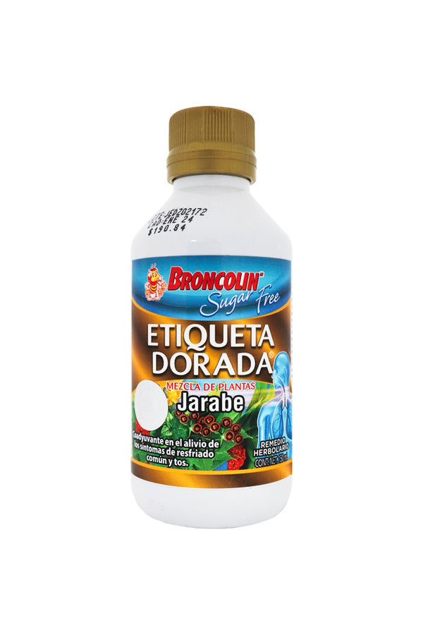 JARABE BRONCOLIN SUGAR FREE 150 ML ETIQUETA DORADA extractos herbales ahora equinacea 1x12 (cero)